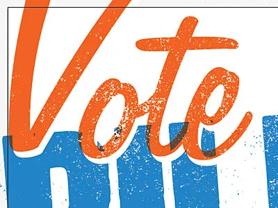 Vote, Part 1 grit illustrator off register offset overprint politics texture transparency trap typography vote