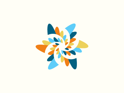 Succulant blue dark blue logo orange yellow