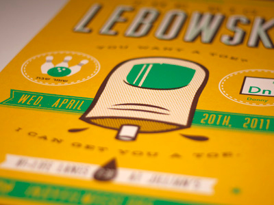 Lebowski Screen Print Done gig poster illustration typography screen print