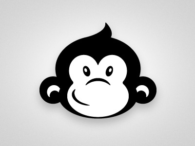 Cute Little Monkey Logo black and white cute icon logo monkey