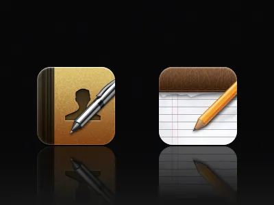 Contacts & Notes icons apple contacts glyph icon icons ios iphone4 notes pen pencil retina