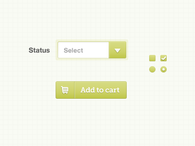 UI elements add to cart button green ui