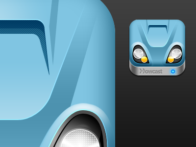 VROOM-VROOM blue car icon ipad iphone scoop