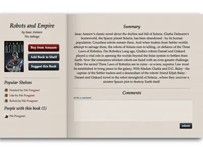Book Layout for ShelfLuv book brown css layout paper ui