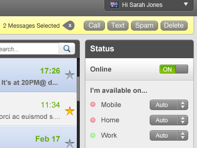 A GVoice-like Web interface application design ui web