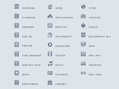 Mac OS X Lion Style Sidebar Icons 16px icon mac os sidebar