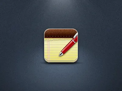 Notes apple icon ios iphone notes pen red redesign retina yellow