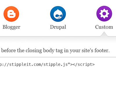 before the closing body tag blogger custom drupal gear icon install setup stipple