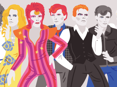 Changes part 1 celebrities complete david bowie digital glam illustration music portrait rock vector