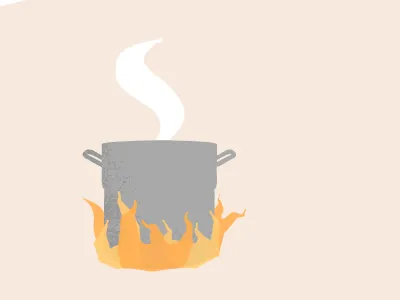 Mashing illustration beer brew fire illustration mash orange pot steam