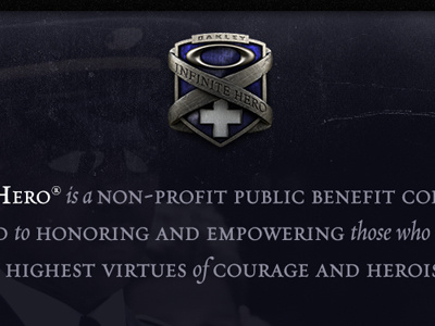 Infinite Hero charity honor purple purple cross shield soldiers