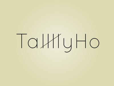 Tally Ho logo playing type