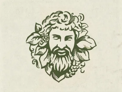 Dyonisus bacchus dyonisus logo organic sketch