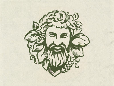 Dyonisus bacchus dyonisus logo organic sketch