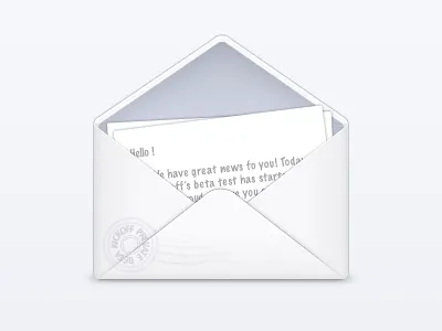 Beta announcement icon icon kickoff mail message