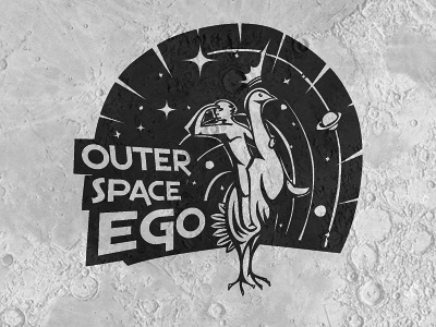 space+ego_4___logo_design animal branding crown ego id identity illustration logo logo design moon negative space peacock planet space symbol texture textured