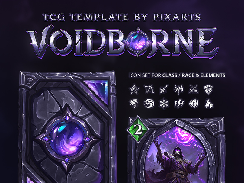 Voidborne (TCG / CCG) Trading Card Game Template 💜 by PIXARTS STUDIO