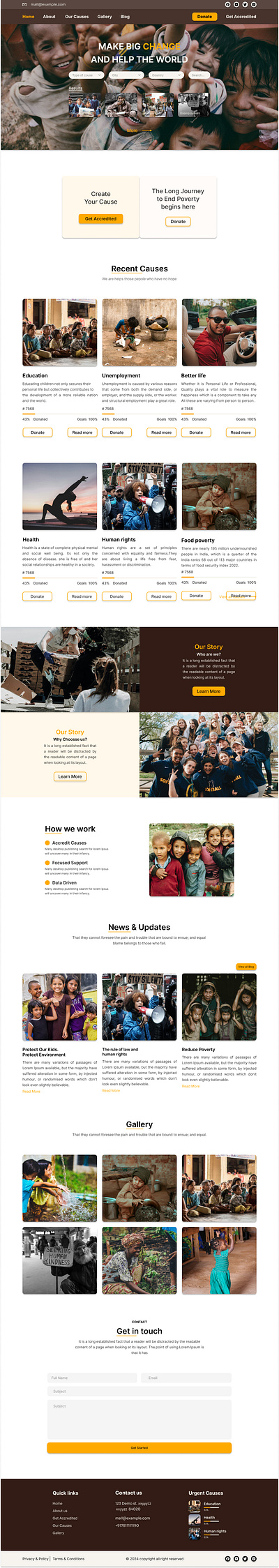 Donation Website donation website landing page ui uiux website