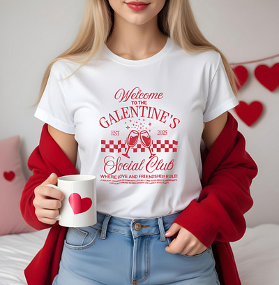 Galentine’s Social Club T-Shirt-2 amazon branding custom t shirt design graphic design illustration logo vector