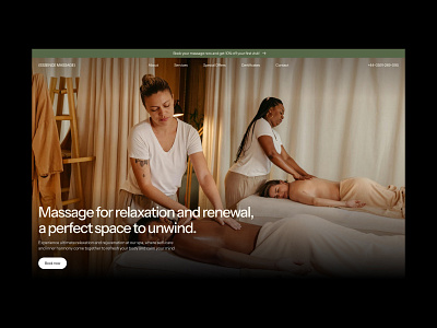 Spa & Massage Website branding framer hero section massage spa ui web design