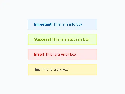 Website Messages box messages web