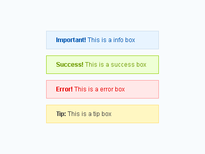 Website Messages box messages web