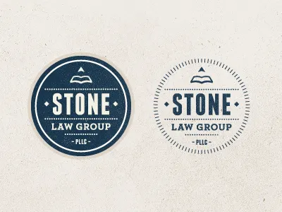 Stone Law Group arrow badge book circle gothic law league neutraface slab stone