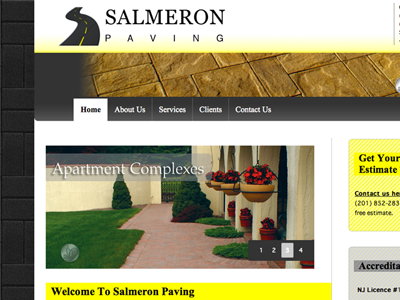 Salmeron Paving Live css3 html5 paving company website