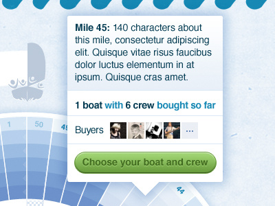 Mile description blue button facebook green ui