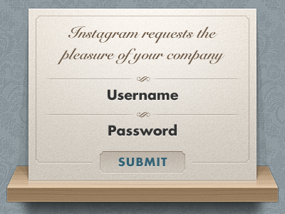 Login Screen instagram login