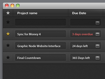 Deadline. Edit Mode black dark jumsoft list ui