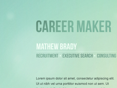 Career maker background color gradients green minimalism webdesign