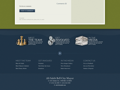 Mayor Ali Saleh Website - Footer blue footer green redesign web site web site redesign website