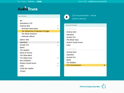 AudioTruce Interface music sharing web website