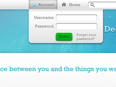 Pronto Web Login blue button green login texture