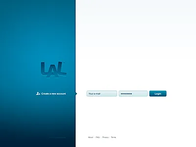 LAL / website / login screen blue login logotype simplicity webdesign