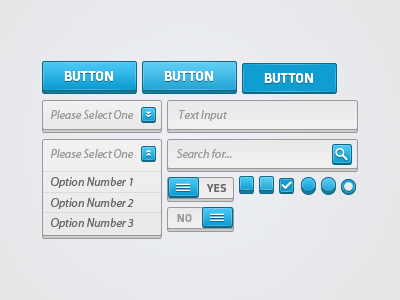 CSS3 form elements arron hunt blue buttons click css3 dropdown elements form grey search toggle ui white