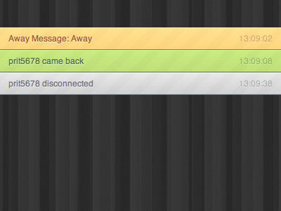 Taz - Status adium aim css green grey gtalk gui html interface msn orange pattern stripes texture yahoo
