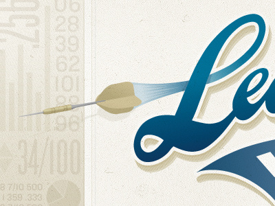 League Stats Identity blue darts logo script vintage