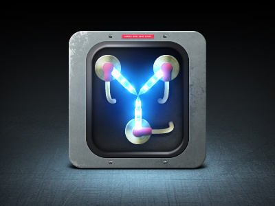 Flux Capacitor 80s design glow icon iphone