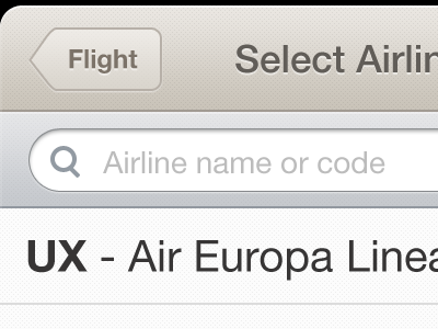 Flight card - Airline selection flight iphone ui wip