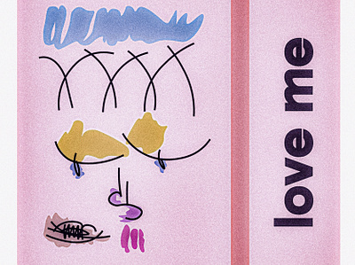 love me illustration illustrator line drawing pastel photoshop