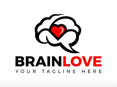 Human Brain logo Love Brain Logo brain love psychologist logo bonding