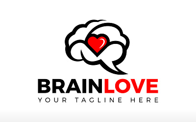 Human Brain logo Love Brain Logo brain love psychologist logo bonding