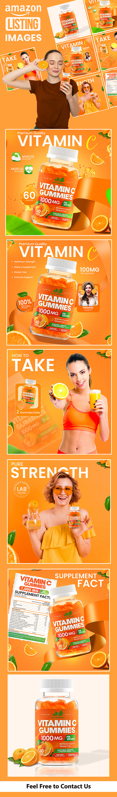 Vitamin C Serum Amazon Listing Design – Professional & Eye-Catch amazon amazon listings desing amazon listings images anti aging vitamin c best vitamin c serum branding brightening serum desing graphic design images editings listings logo product images design skincare serum vitamin c face serum vitamin c serum