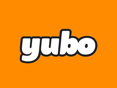 Yubo: Colorful Word Graphics background black brand brand identity branding colorful dark blue design digital emojis illustration layout logo modern oranges playful typography vibrant colors visual effect white