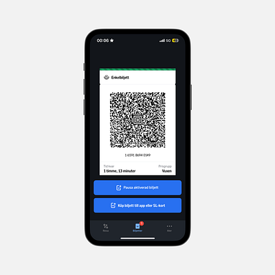 SL feature to pause tickets app app feature design feature product product design public transport sl stockholm ticket ui ui design ux ux design