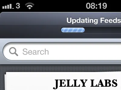 Updating Feeds... app blue ios iphone search ui