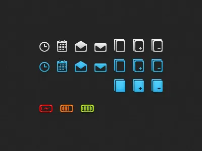 More icons black blue icons ui