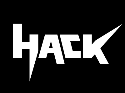 Hack facebook hack hackathon metal typography